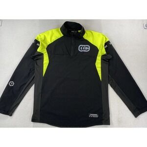 Truewerk Moto Jersey Quarter Zip Black Yellow Reflective Men's Large (Corp Logo)